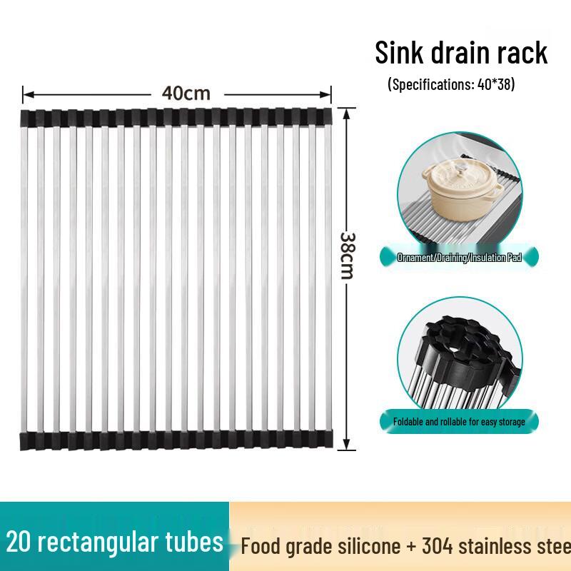 Foldable Silicone Kitchen Sink Drain Rack