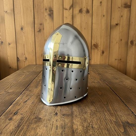 New Sugerloaf Helmet with free wooden stand , Crusader Helmet