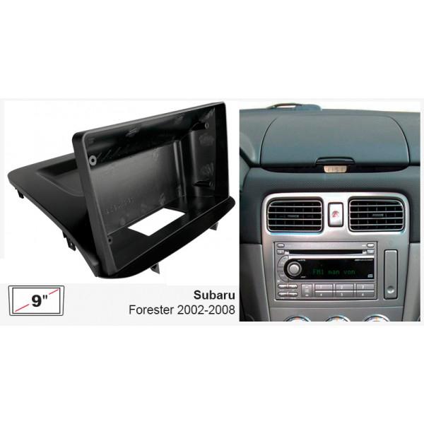 Панель магнитолы для Subaru Forester (черный) 2002-2008 Комплект для установки на приборную панель Панель Консоли Рамка Адаптерная пластина для GPS Отделка 9 дюймов