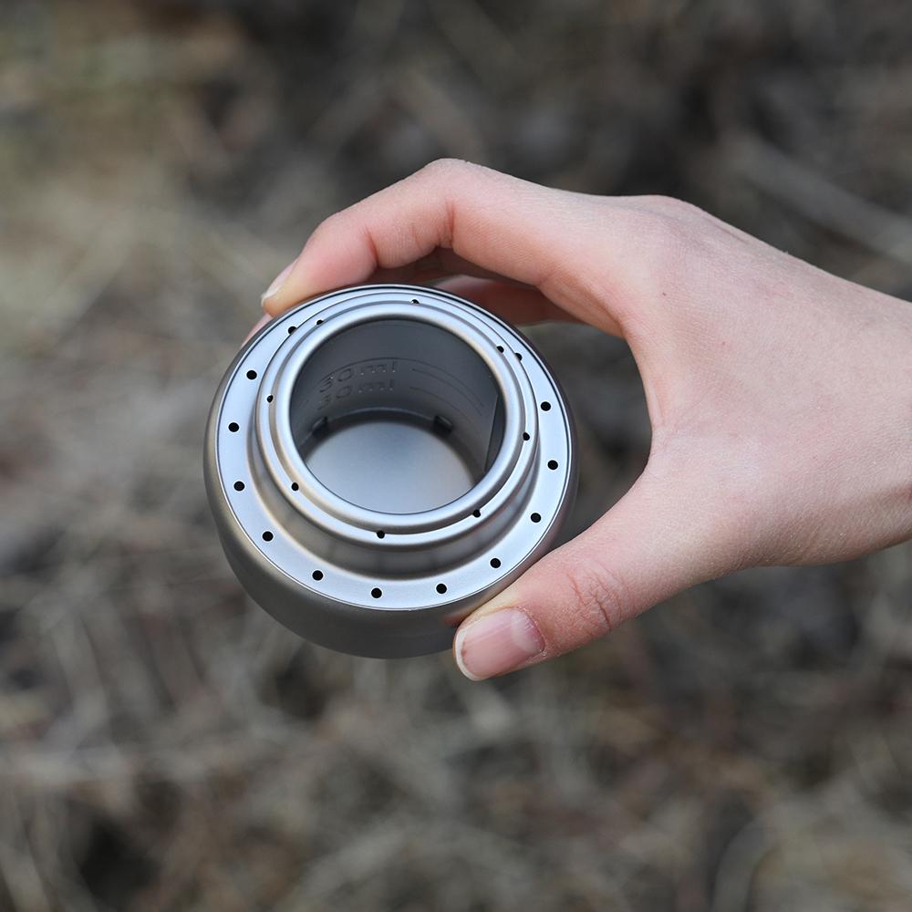 Lixada Портативная мини-титановая спиртовая плита с крышкой, подставка для крестовой плиты, стойка для кемпинга, пешего туризма