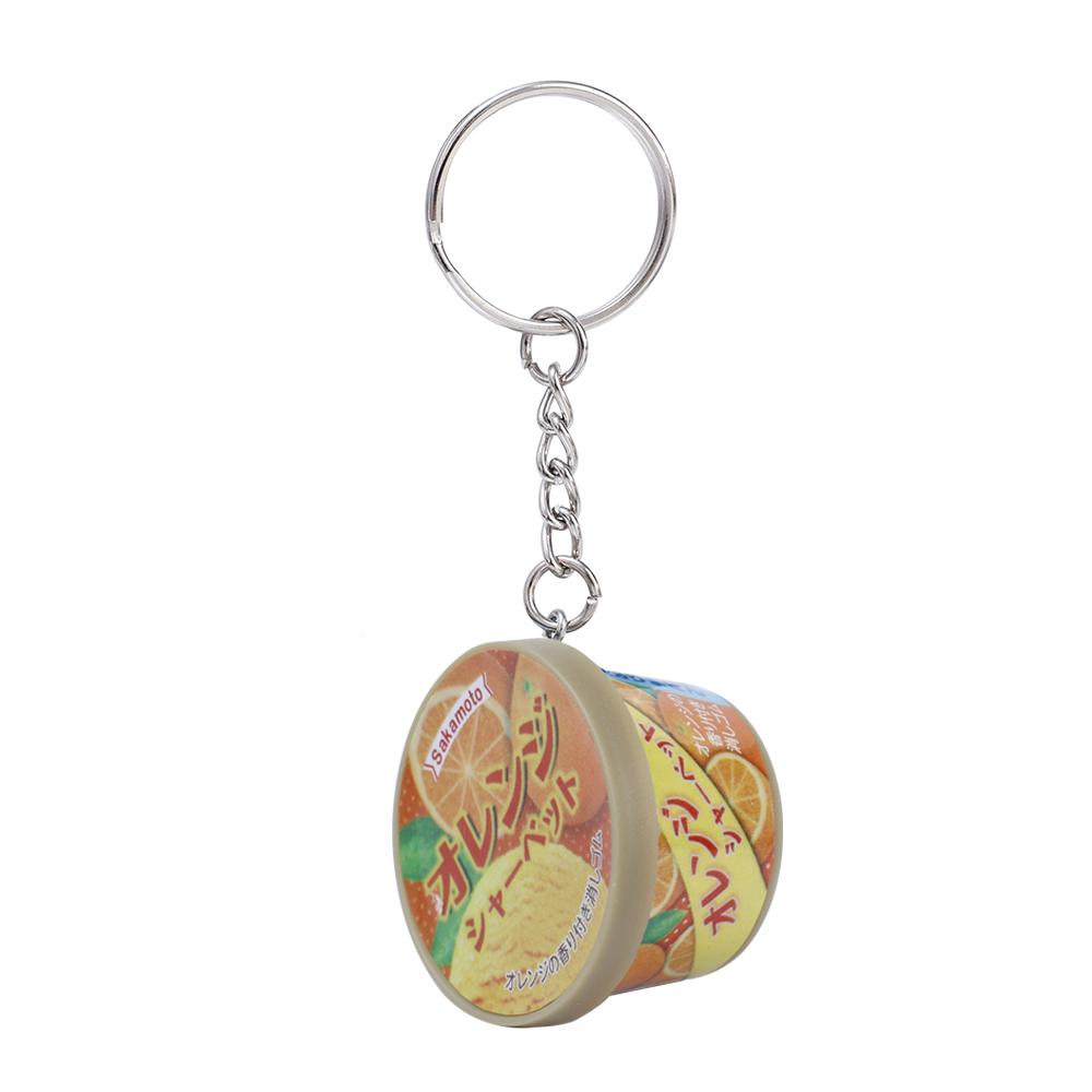 Забавный японский миниатюрный брелок в виде рожка мороженого с медленным отскоком, кулон с щепоткой, креативная пищевая игра, ароматизаторы, брелок в виде пудинга