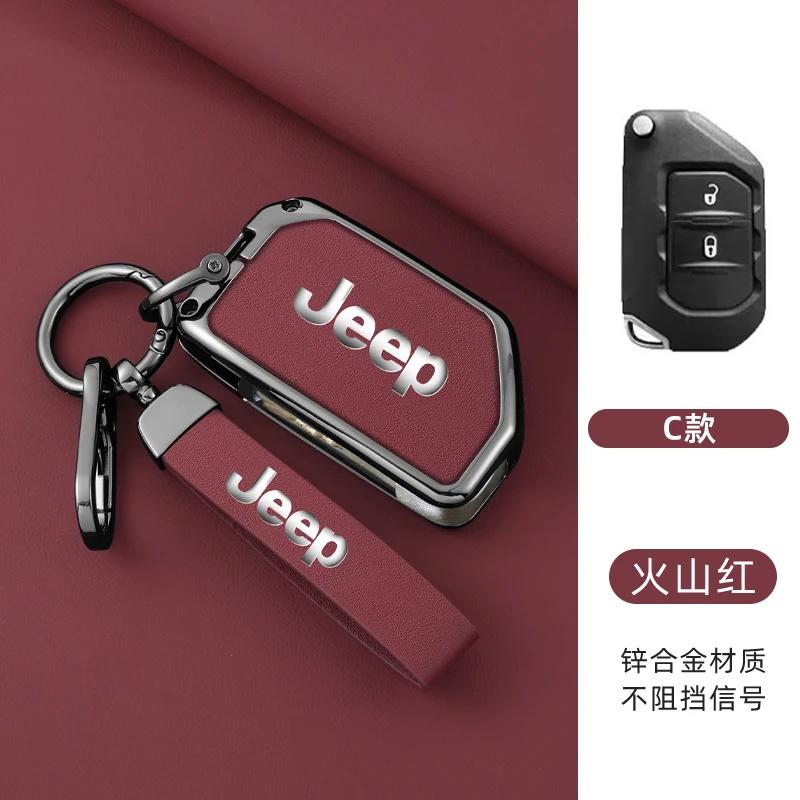 Для Jeep Металл Кожа 2 3 4 Кнопки Чехол-обложка для складного ключа автомобиля Для Jeep Gladiator JT Sahara JLU Wrangler JL Rubicon 2018 2019 A