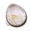 Natural Golden Rutile Gemstone 925 Solid Sterling Silver Jewelry Ring S.7 P0y64