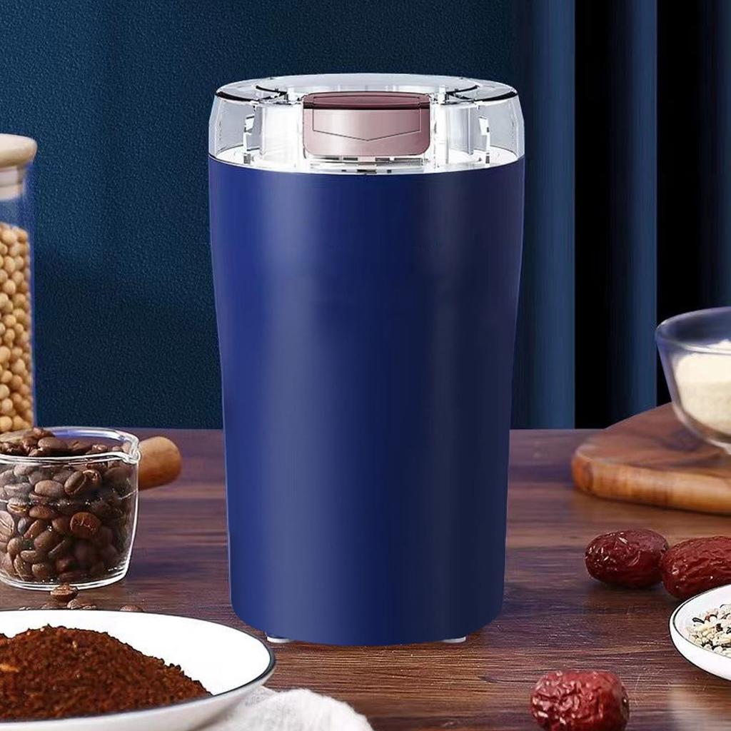 200W Electric Coffee Grinder 80g Capacity For Beans Herbs Spices Stainless Steel Blades Grinding Machine Blue Purple