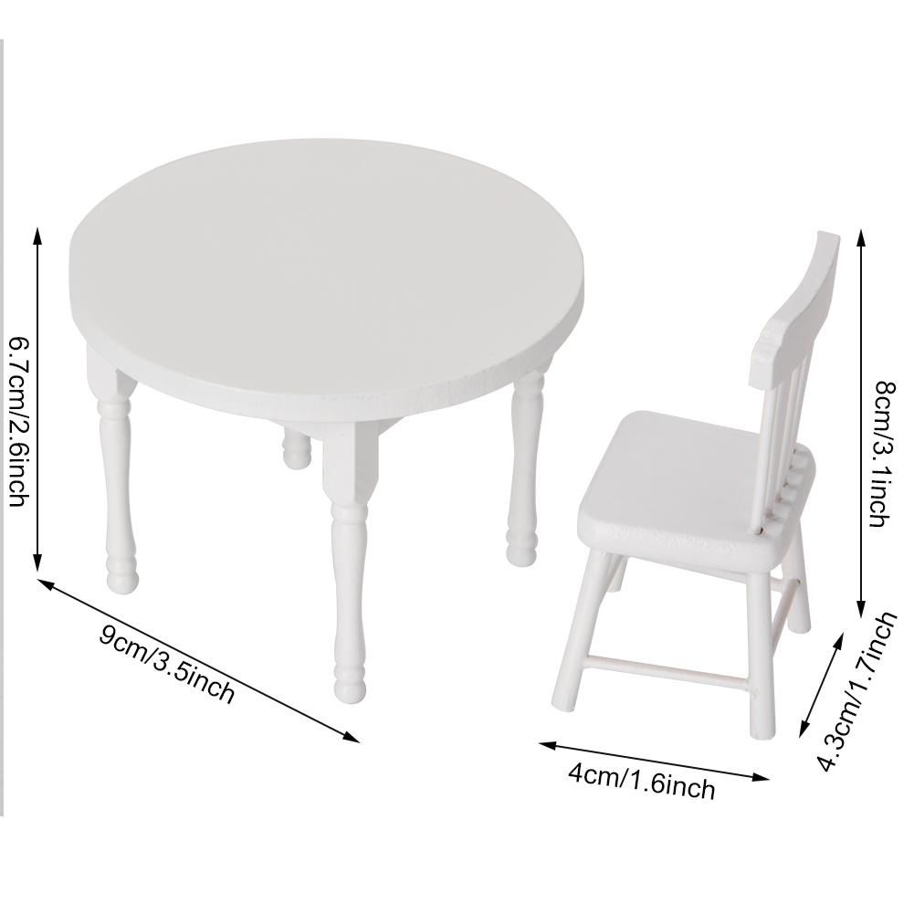 Doll House Accessories 3PCS Table Chair Simulation Furniture 1:12 Photograph Props