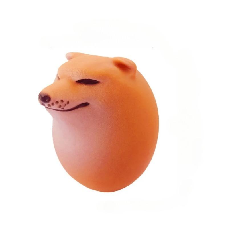 Creative Shibako Dog Egg Squishy Fidget Toy Realistic Egg Shape Desk Decor Shiba Inu Dog & Egg Union PU Slow Rebound Sensory Toy