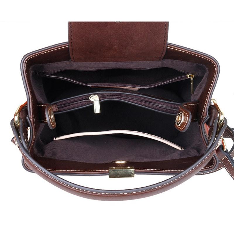 Vintage Flower Embossing Mini Shoulder Bags for Women Fashion Crossbody Bag Genuine Leather Bucket Bag Phone Bags Purse GZW