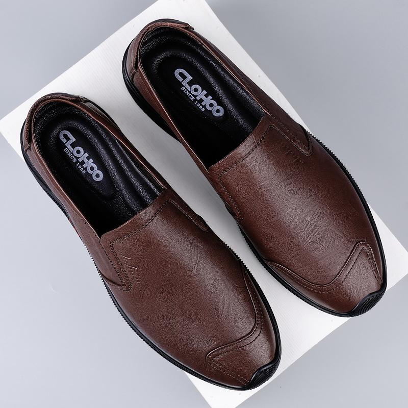 Новейшие мужские мокасины из натуральной кожи, мужские туфли без застежек, мужская обувь для вождения, повседневная модная дышащая обувь класса люкс