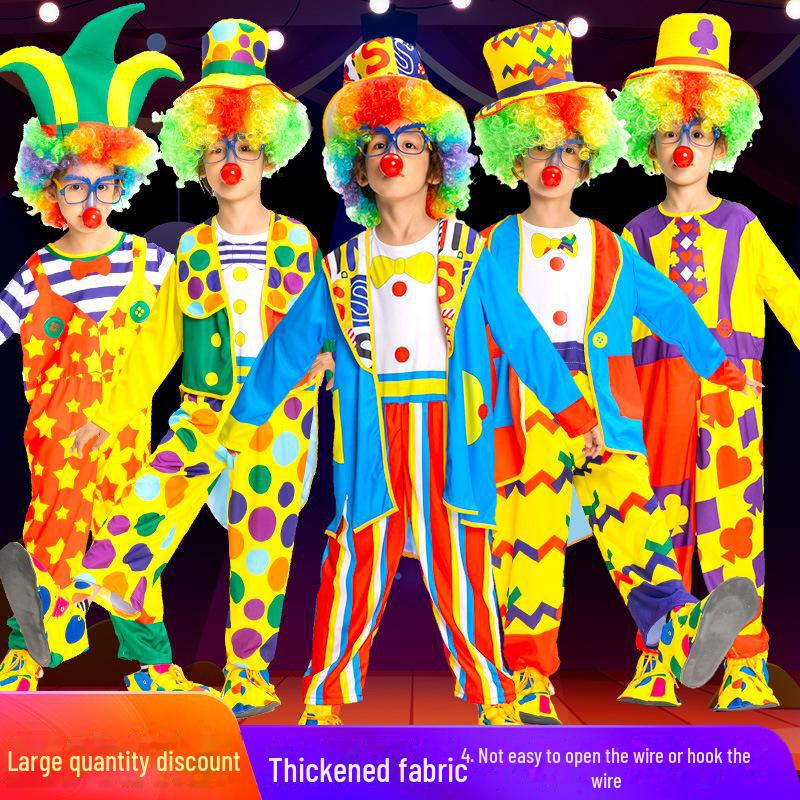 Children's Clown Costumes for Kindergarten Performances and Cosplay - Unisex