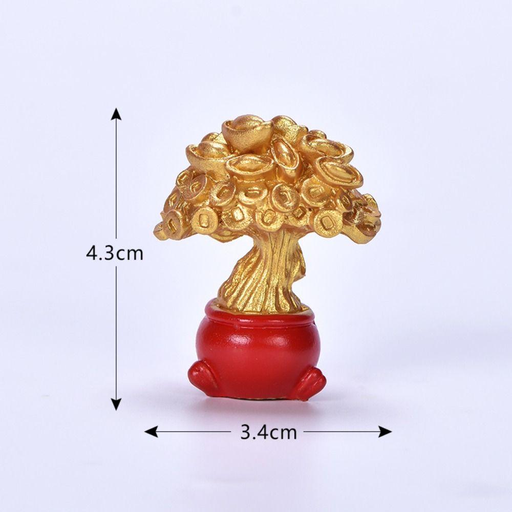 Плавный ход фейерверк микро пейзаж смола маленькие украшения Новый год удача ребенок красные слова золото денежное дерево