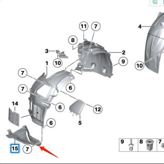 Панель-треугольник BMW 5 серии F18 - Деталь 51757312829/30
