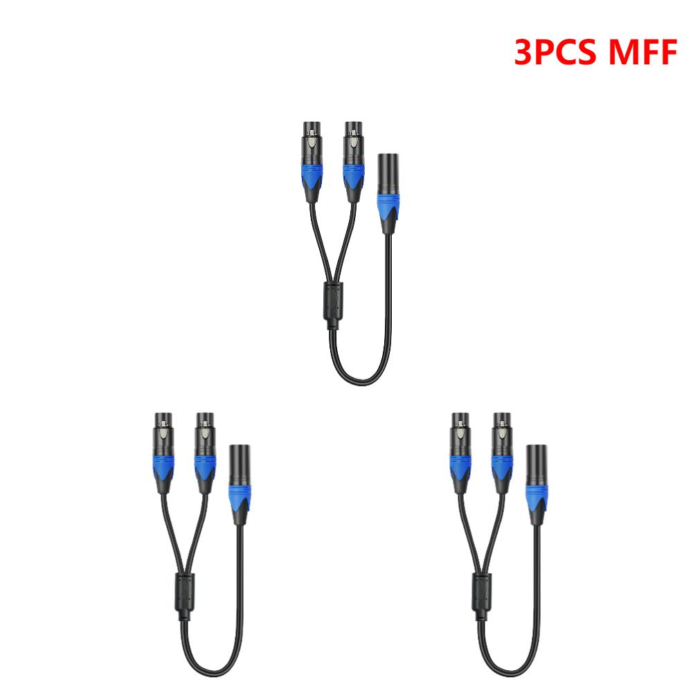 1-5pcs 50cm Female To 2 Male XLR Y Cable Microphone Splitter Cord Audio Micphone Cable Adapter for Amplifier Microphone Mixer