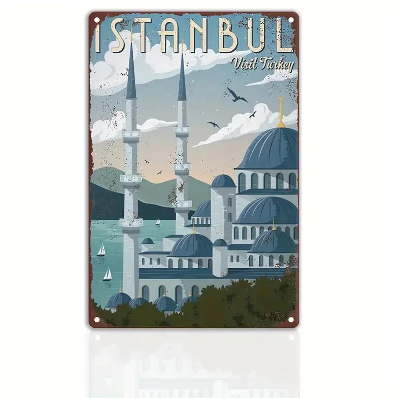 Vintage Travel The World Metal Sign MALAGA CROATIA FLORIDA Retro Poster Home Bar Room Pub Cafe Hotel Club Wall Decor Gift