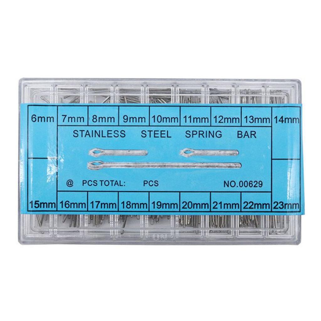 360 шт. Серебристые шплинты для браслета часов с коробкой, штифты для звеньев браслета из нержавеющей стали, набор шплинтов, инструменты для ремонта