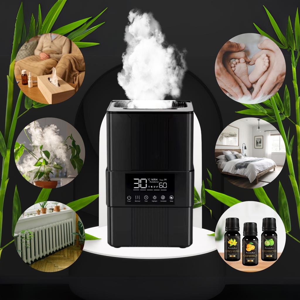Gift Large Fragrance Humidifier for Essential Oils Fire Effect
