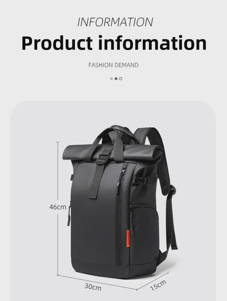 Men's High-End Fashion Laptop Backpack - Large Capacity, Waterproof Oxford Cloth, Stylish Schoolbag