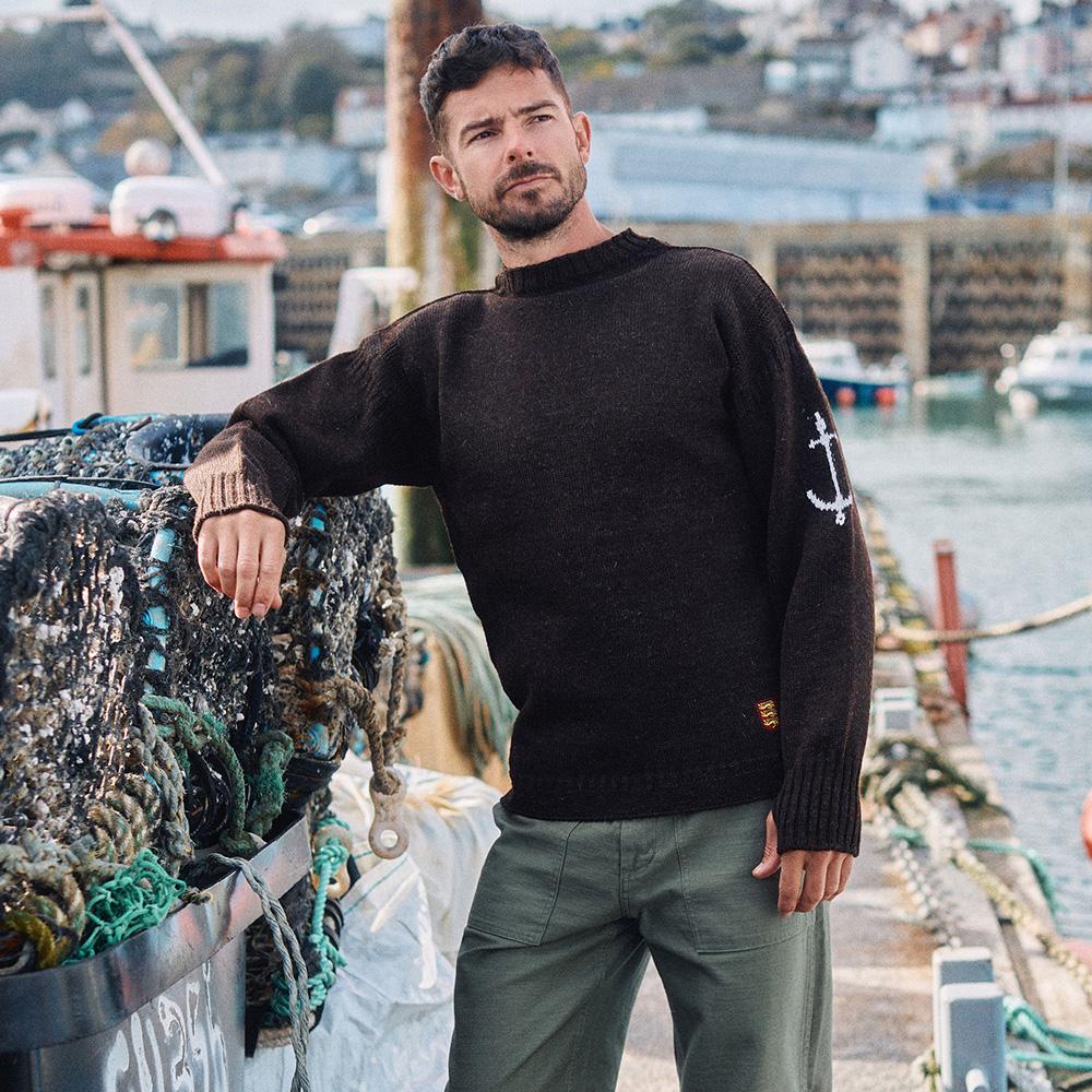 Geonjiulleunseu Fisherman Whole Garment Sweater - Dark Brown