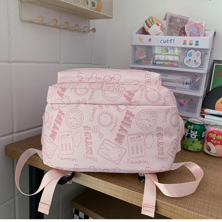 New Cute Doodle Street Boys Girls Backpack College Bag Outdoor Casual Fashion Sports Rucksack Men Women
