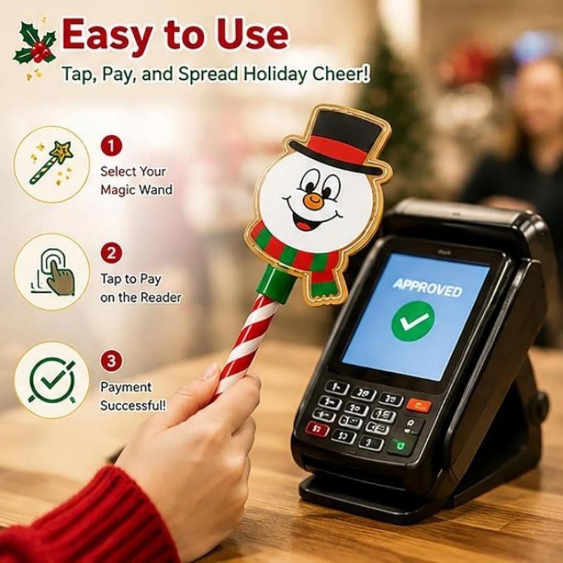 Credit Card Wand, Christmas Payment Magic Wand, Card Reader Payment,Holiday Checkout Prop, Fun Santa Payment Accessory