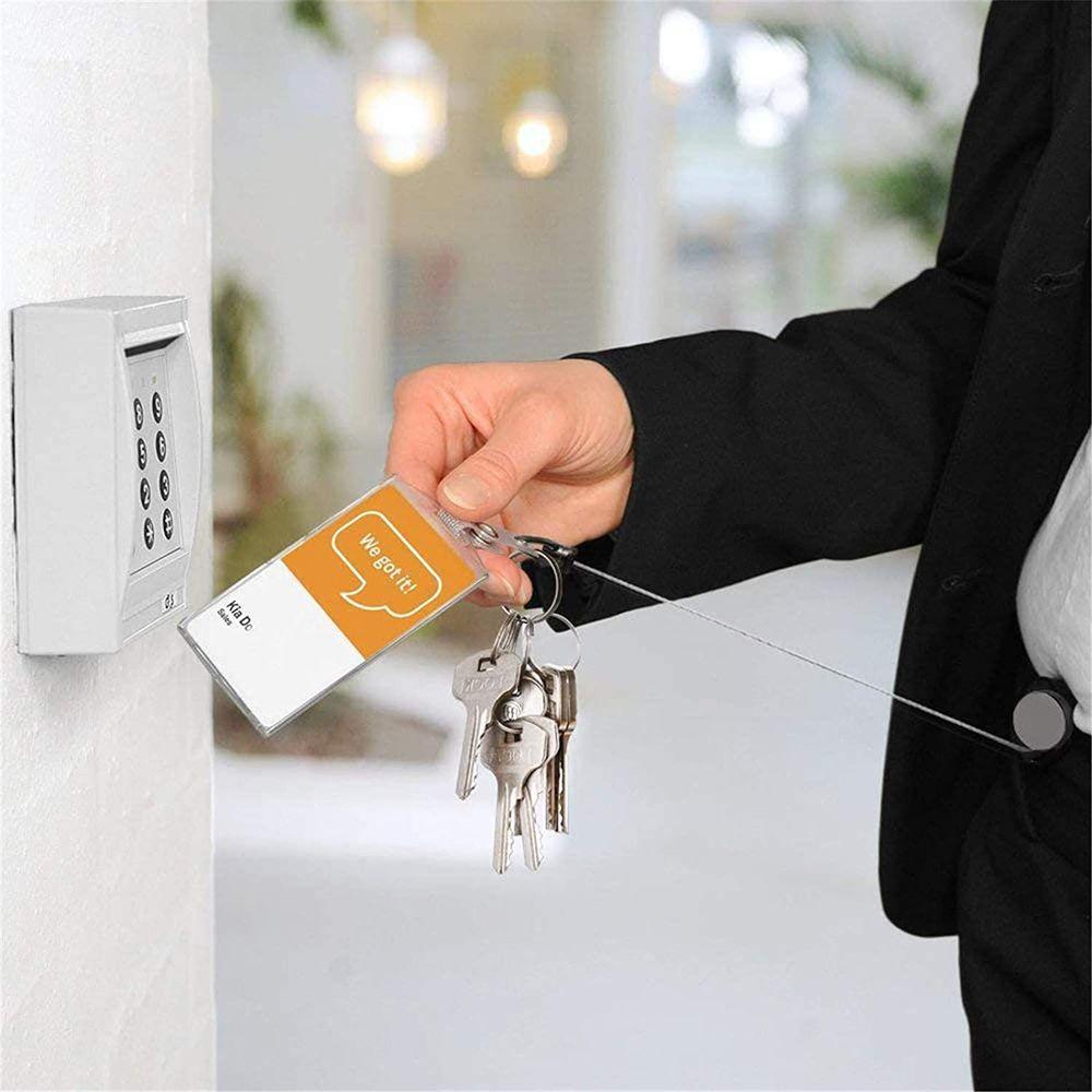 Wire Rope with Belt Clip Retractable Badge Reels ID Card Badge Holder Key Chain Ring Pull Keyring
