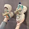 10 см Массивные кроссовки на шнуровке Женские Осенние Новые Дышащие Повседневные Обувь для ходьбы Смешанный цвет Модные Женские Спортивные туфли Zapatillas