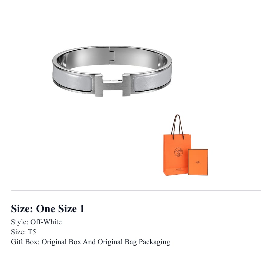 HERMES Enamel Bangles Men's Gray White H703203F B5H