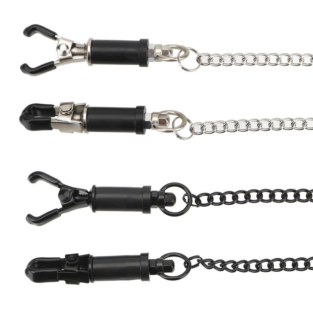 Nipple Stimulator Sex Toys for Couple Adjustable Metal Nipple Clips Play Clamps Breast Bondage