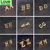 26 Letter Stud Earrings For Women Alphabet Gold Initial Earring Rhinestone Jewelry Small Earrings Letters Brinco Pendientes