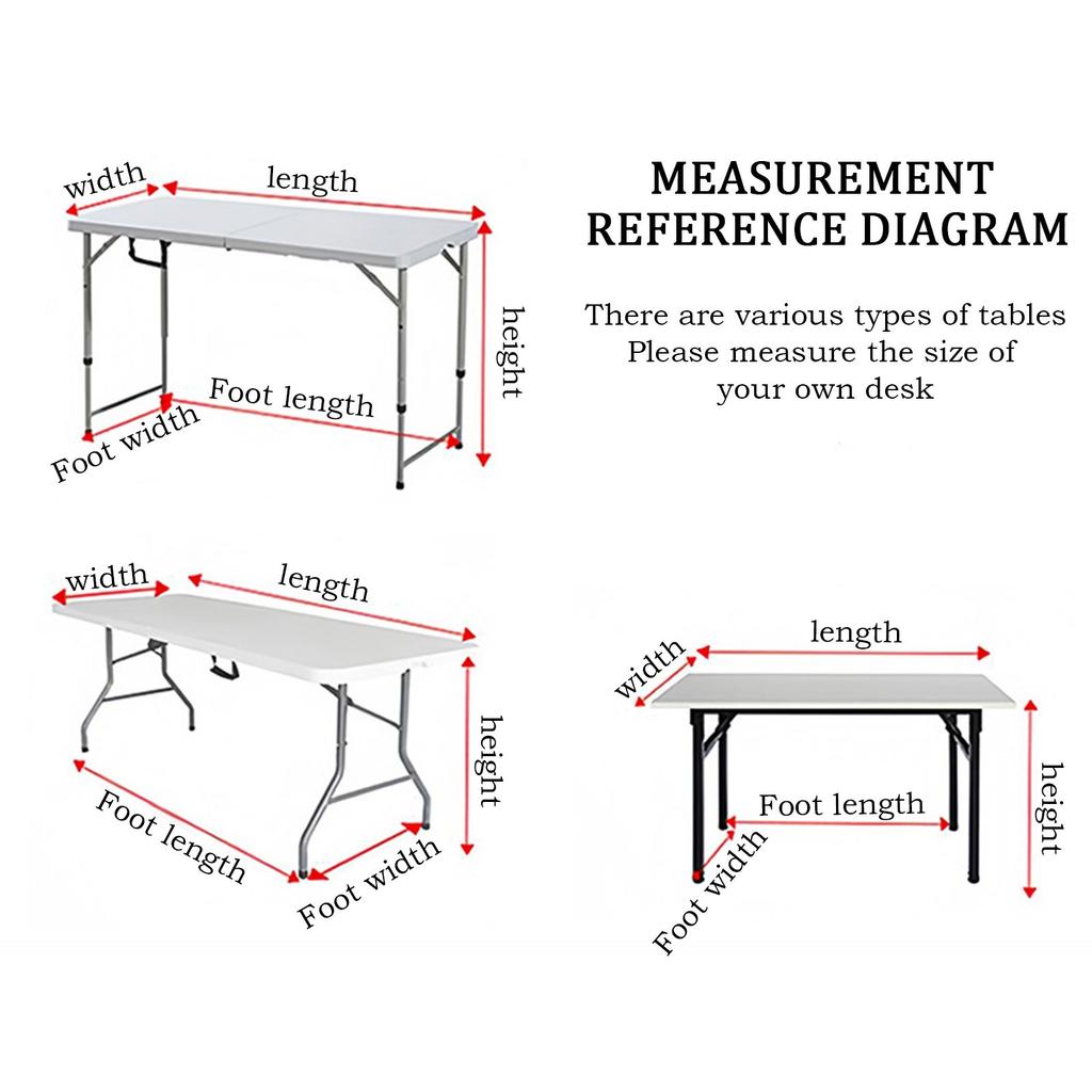 Stretch Spandex Table Covers For 6 Foot Tables - 6 Ft Universal Rectangular Fitted Tablecloth Protector