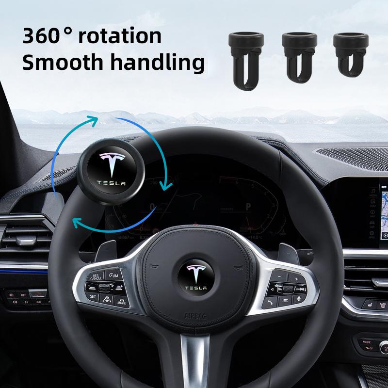 Car 360 Steering Wheel Cover Spinner Knob Handle Booster Grip For Tesla Modele Y Model 3 S X Cybertruck Coil Highland Roadster