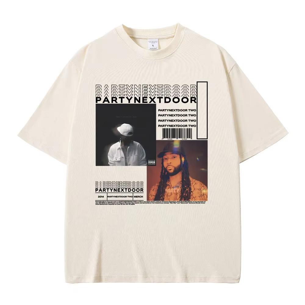 Rapper Partynextdoor Two Альбом Графическая Футболка Мужская Хип-Хоп Винтажные Печатные Футболки Мужские Женские Хлопковые Оверсайз Футболки
