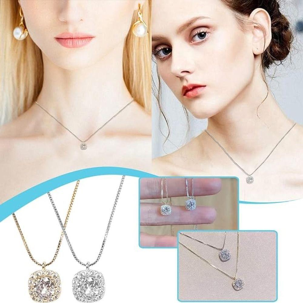 Zircon Necklaces Block Gift Romantic Women Chokers Simple Clavicle Chain Wedding Party