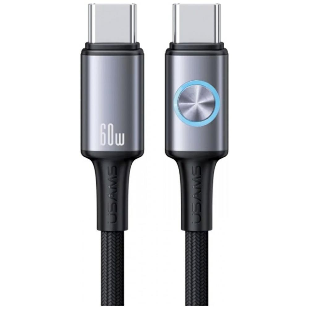 Kabel USB-C do USB-C USAMS 1,2m Szybkie ładowanie 60W Srebrny