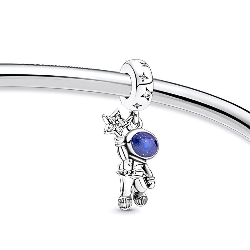 Pandora Astronaut Traveling the Galaxy Reaching for the Stars 925 Silver Bracelet Women's Style ZT24082706A