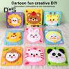 6 Pcs DIY Embroidery Doll Set Cartoon Animal Sewing Projects Yarn Board Felt Animals Craft for Kids Beginners