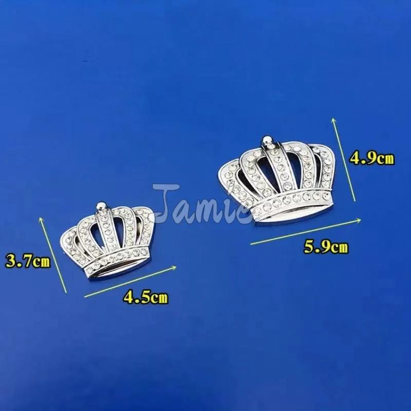 1 шт. золотисто-серебряная модная 3D-наклейка на автомобиль с бриллиантовым кристаллом и короной, металлическая боковая эмблема, значок, украшение кузова автомобиля, аксессуары для укладки