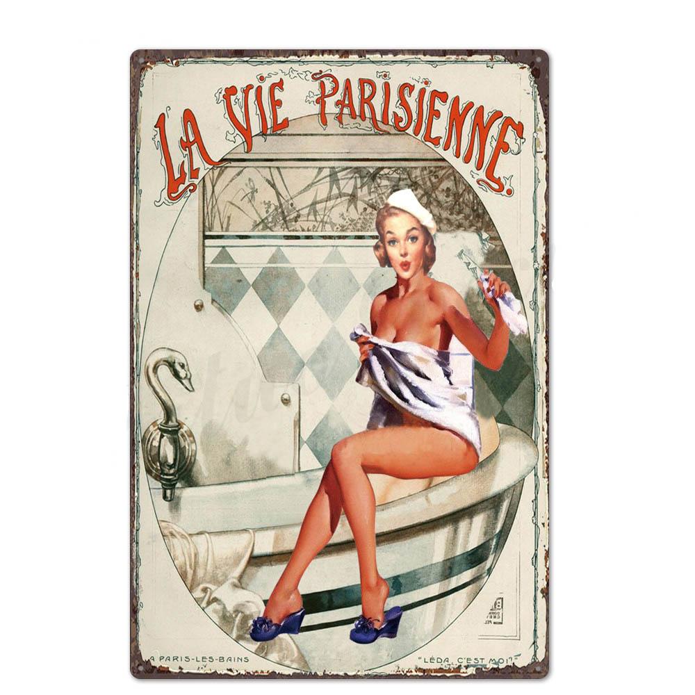 Оловянная вывеска в стиле пин-ап для девочек, металлическая винтажная сексуальная металлическая вывеска, настенный декор для бара, паба, клуба, человека, пещеры, ретро-вывески, покраска металла