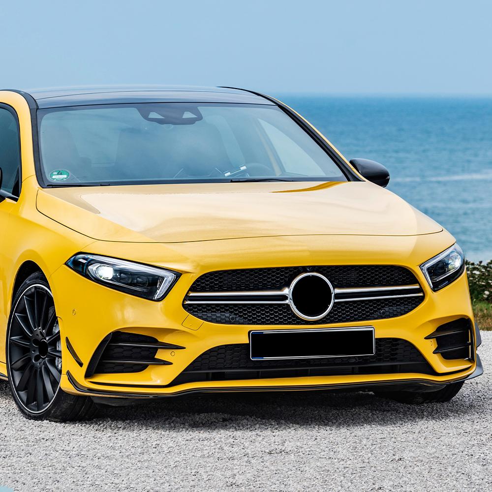 For Mercedes Benz A Class W177 A180 A200 A220 A35 AMG 2018+ Front Bumper Lip Spoiler Splitters Canards Vents