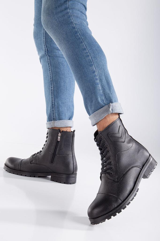 Men's Fashion Waterproof Thick Heeled Booties Bootie Black Daily Cold And Waterproof Unisex Comfortable Boots Boots Shoes