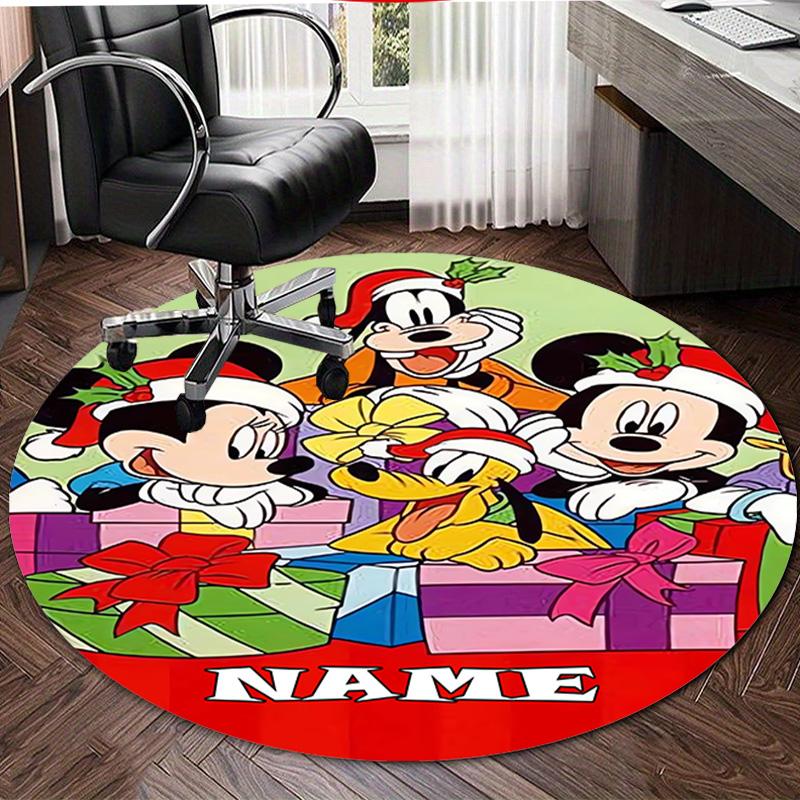 Personalized M-Mickey Round Chair Office Rug - Perfect for Mat, Office Chair & More - Ideal Gift for Birthdays and Holidays