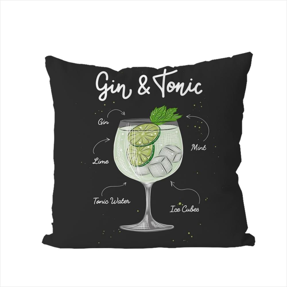 Gin Tonic Cocktail Painting Pillow Case For Car Sofa Decorative Home Doublesided Print Plush Square Throw Pillow Cushion Cove