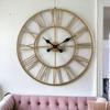 Clock Iron Hand-Crafted Large Brass Colour Wall Clock (60 X 60 Cm) Analog