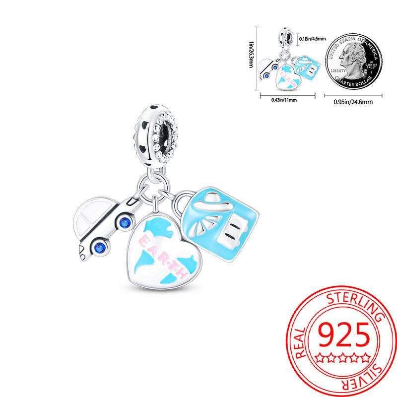 Copper Metal Paris Tower Aircraft Travel Charm Bead Component Pendant Bead Component Bead Components Compatible With Charm Bead Component Authentic