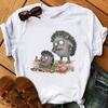 Summer Shirt Women Harajuku Kawaii Balloons Hedgehog T Shirt Femme White Casual Animal Print Camiseta Mujer Top Female T-Shirt