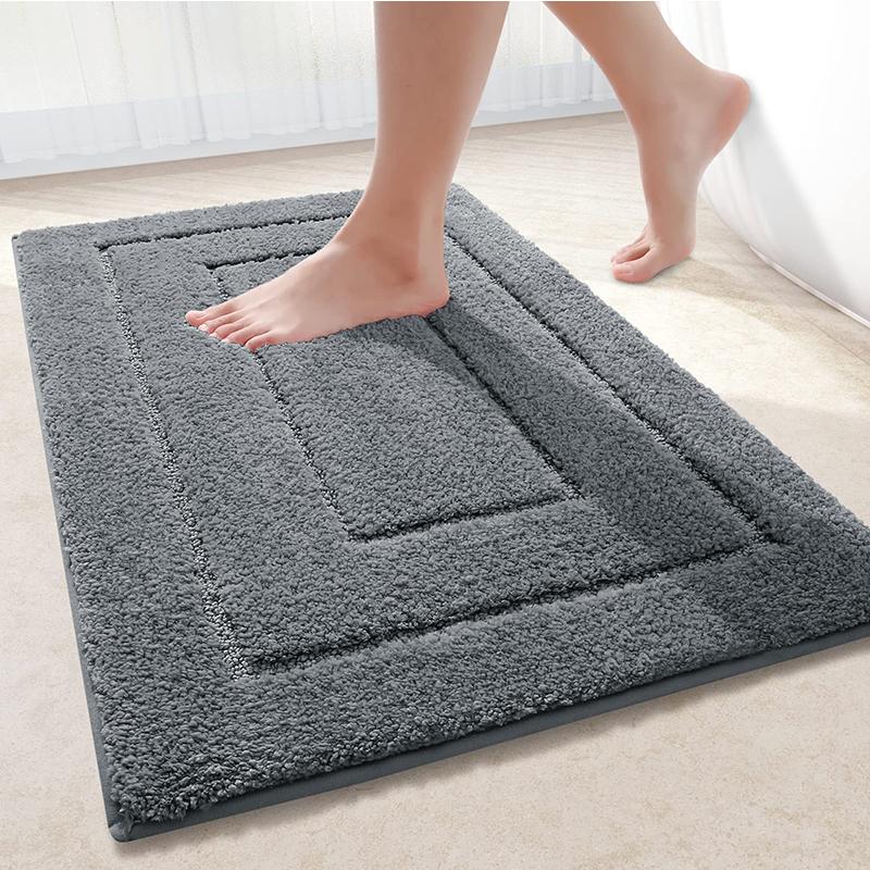 Kitinjoy Fur Bathroom Rugs Soft and Absorbent Microfiber Bath Rug Non-Slip Shaggy Shower Carpet Machine Wash Dry Bath Floor Mats