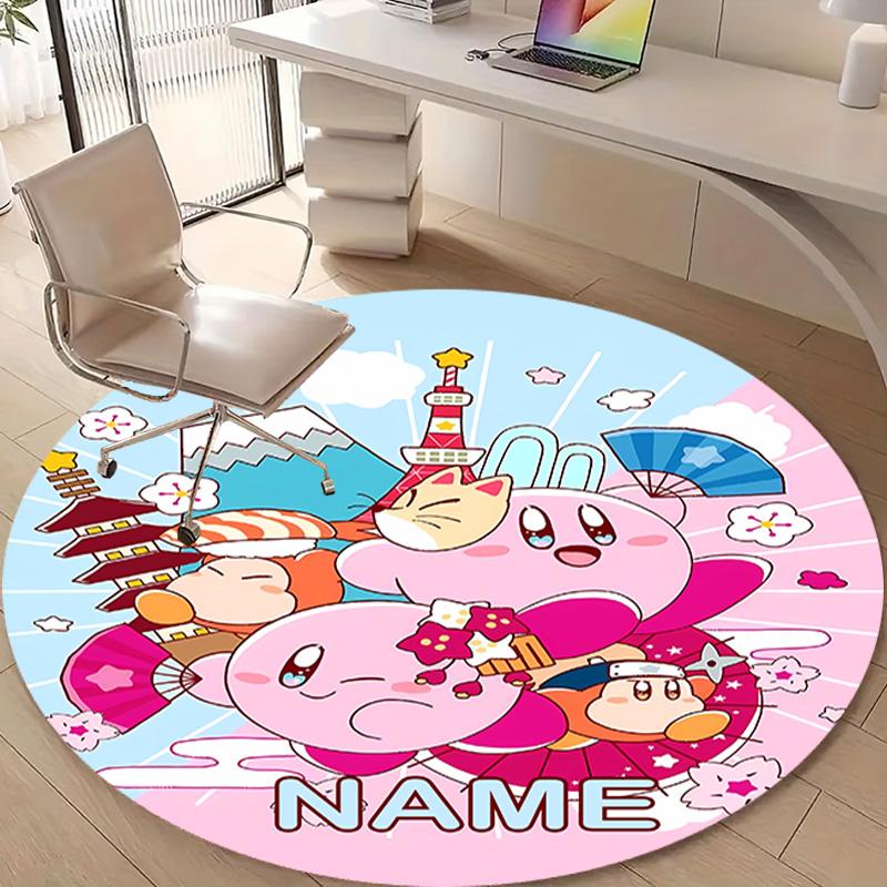 Personalized K-Kirby Round Chair Office Rug - Perfect for Mat, Office Chair & More - Ideal Gift for Birthdays and Holidays