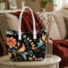 Bohemian Floral Tote Bag for Women Large Capacity Casual Shoulder Bag for Daily Shopping Travel Stylish Printed Handle Bag