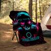 1PC Custom Name Cyberpunk Headphones Artwork outdooor Flannel blankets Patterns Throw Blanket All-Season Soft Gift for Couch, Bed, Camping gifts
