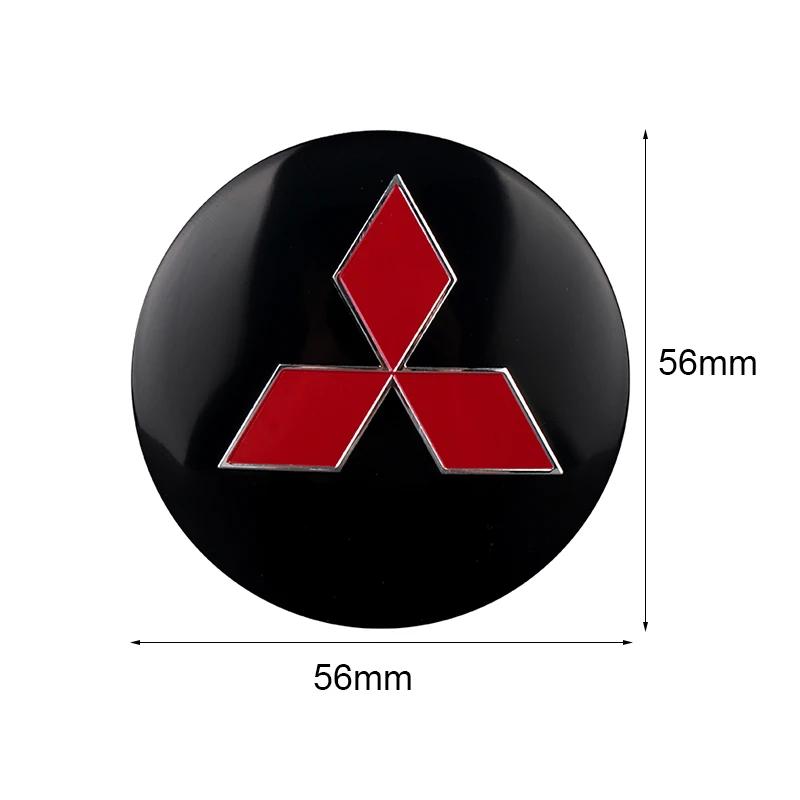 4PCS 60mm Car Wheel Hub Caps ABS 3M Adhesive Anti-Scratch For Mitsubishi Lancer Pajero Outlander L200 EVO Interior Accessories
