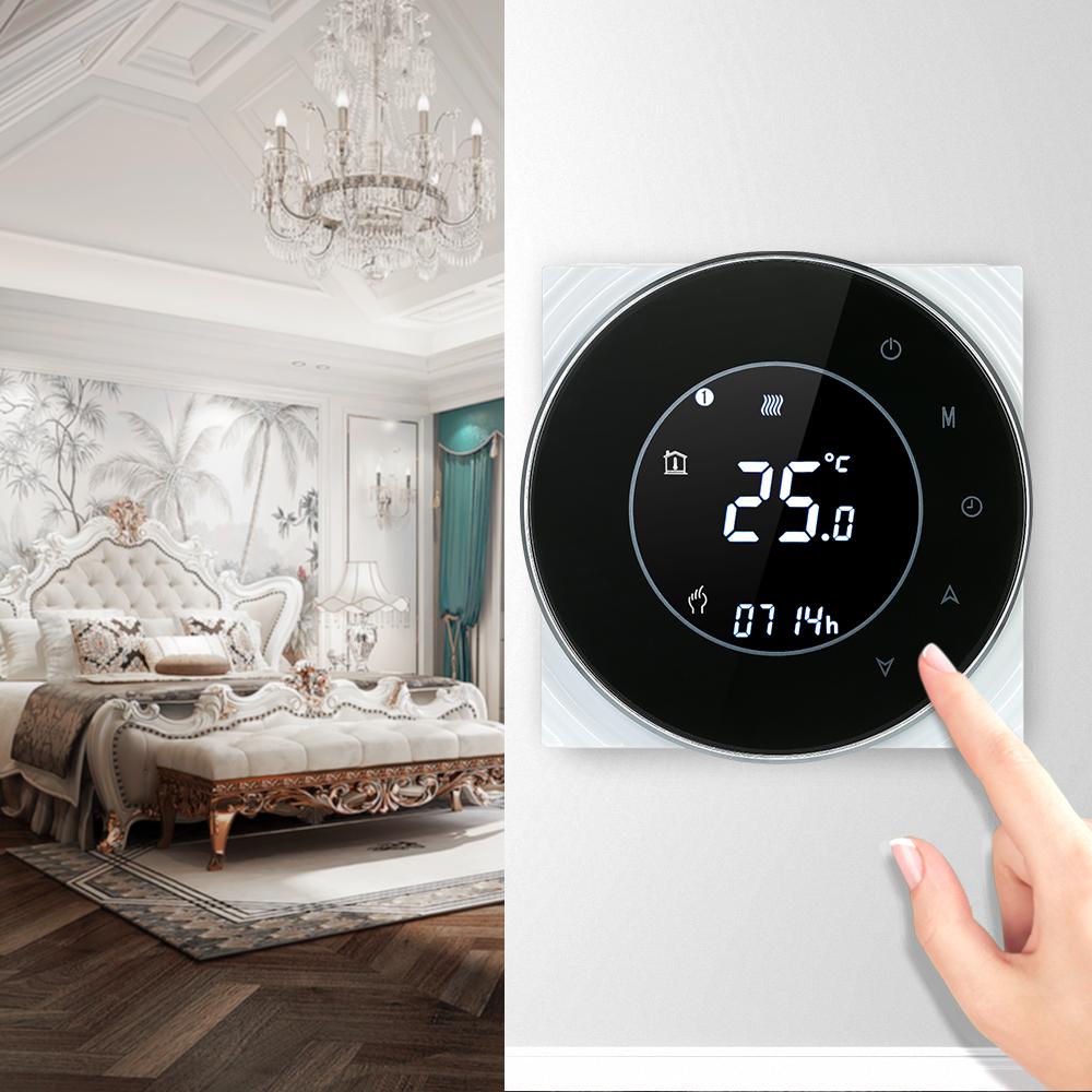 Programmable Gas Boiler Heating Thermostat Dry Contact Temperature Controller Touchscreen LCD with